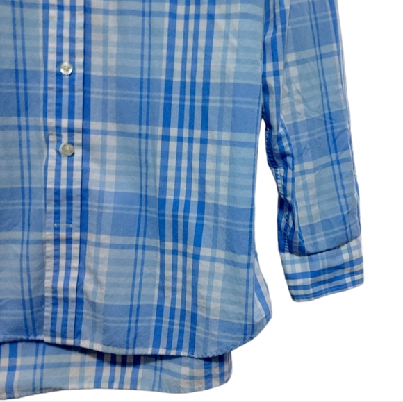 Vineyard Vines Blue Plaid Slim Fit Whale Button Down Shirt Men's Size Large - Picture 9 of 14